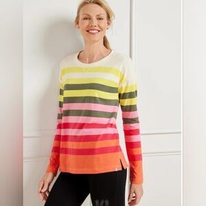 Talbots - CREWNECK PULLOVER - TRAVERSE STRIPE - Petite L